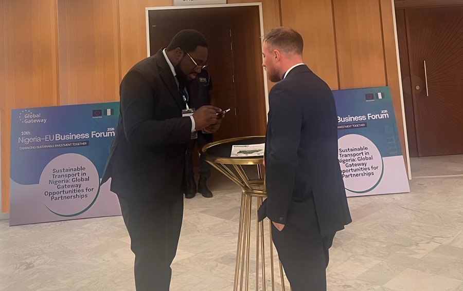 CIRUU Energy representative networking at Nigeria–EU Business Forum 2026 Lagos